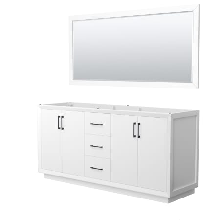 A large image of the Wyndham Collection WCF414172D-CXSXX-M70 White / Matte Black Hardware