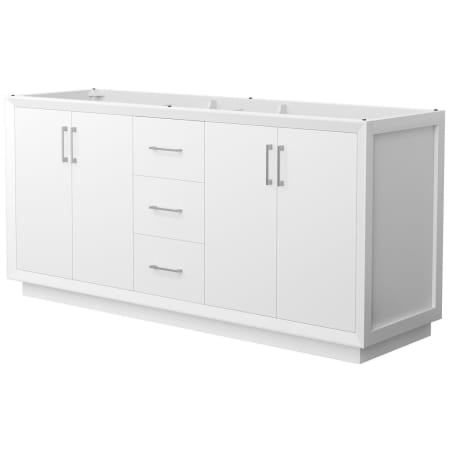 A large image of the Wyndham Collection WCF414172D-CXSXX-MXX White / Brushed Nickel Hardware