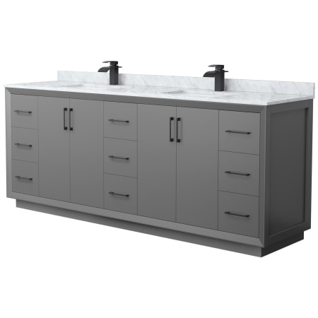 A large image of the Wyndham Collection WCF414184D-NAT-UNSMXX Dark Gray / Matte Black Hardware