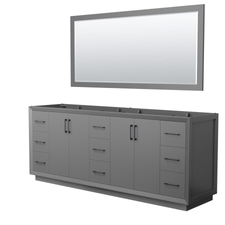 A large image of the Wyndham Collection WCF414184D-CXSXX-M70 Dark Gray / Matte Black Hardware