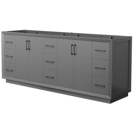 A large image of the Wyndham Collection WCF414184D-CXSXX-MXX Dark Gray / Matte Black Hardware