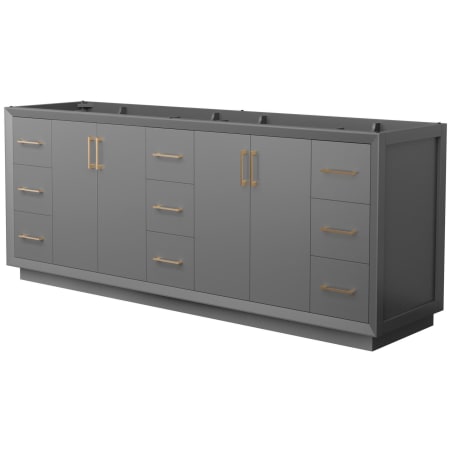 A large image of the Wyndham Collection WCF414184D-CXSXX-MXX Dark Gray / Satin Bronze Hardware