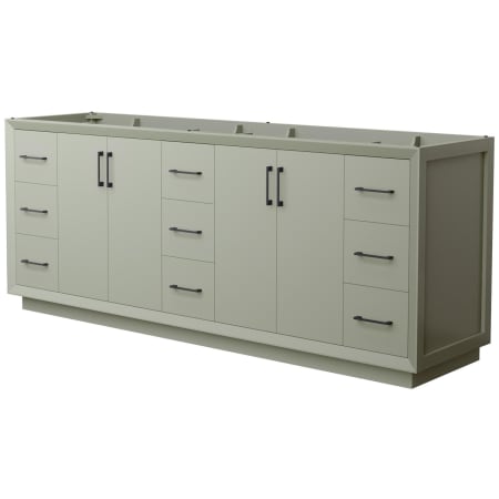 A large image of the Wyndham Collection WCF414184D-CXSXX-MXX Light Green / Matte Black Hardware