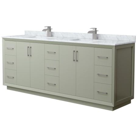 A large image of the Wyndham Collection WCF414184D-NAT-UNSMXX Light Green / Brushed Nickel Hardware