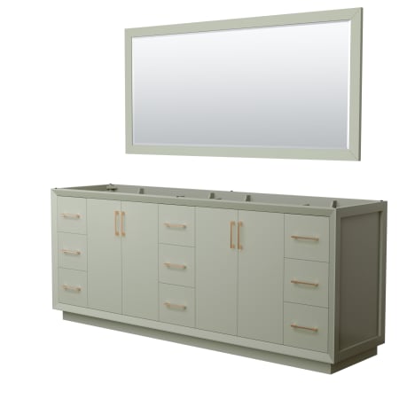 A large image of the Wyndham Collection WCF414184D-CXSXX-M70 Light Green / Satin Bronze Hardware