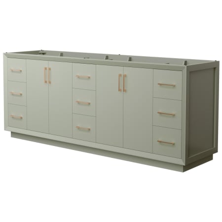 A large image of the Wyndham Collection WCF414184D-CXSXX-MXX Light Green / Satin Bronze Hardware