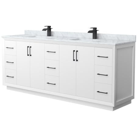 A large image of the Wyndham Collection WCF414184D-NAT-UNSMXX White / Matte Black Hardware