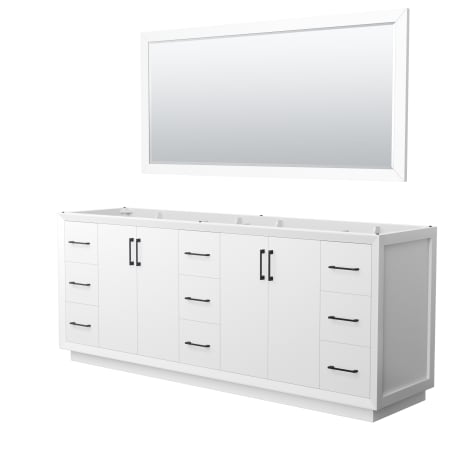 A large image of the Wyndham Collection WCF414184D-CXSXX-M70 White / Matte Black Hardware