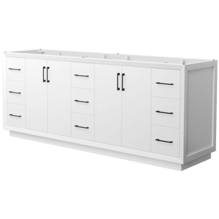 A large image of the Wyndham Collection WCF414184D-CXSXX-MXX White / Matte Black Hardware