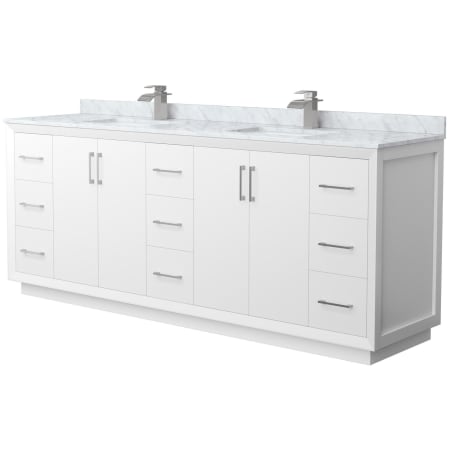 A large image of the Wyndham Collection WCF414184D-NAT-UNSMXX White / Brushed Nickel Hardware