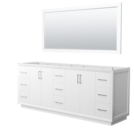 A large image of the Wyndham Collection WCF414184D-CXSXX-M70 White / Brushed Nickel Hardware
