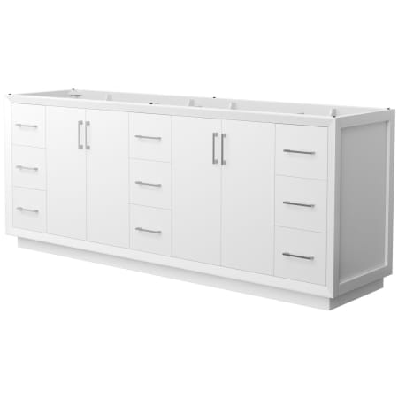 A large image of the Wyndham Collection WCF414184D-CXSXX-MXX White / Brushed Nickel Hardware