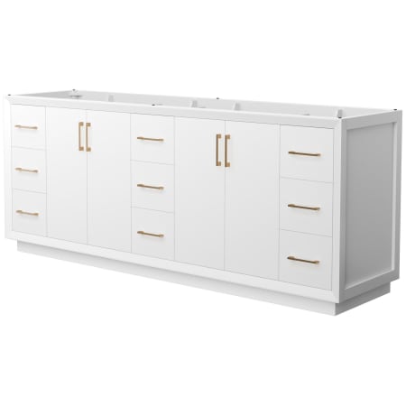 A large image of the Wyndham Collection WCF414184D-CXSXX-MXX White / Satin Bronze Hardware