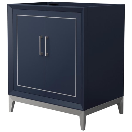 A large image of the Wyndham Collection WCH515130S-CXSXX-MXX Dark Blue / Brushed Nickel Hardware