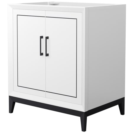 A large image of the Wyndham Collection WCH515130S-CXSXX-MXX White / Matte Black Hardware