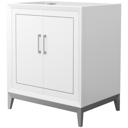 A large image of the Wyndham Collection WCH515130S-CXSXX-MXX White / Brushed Nickel Hardware