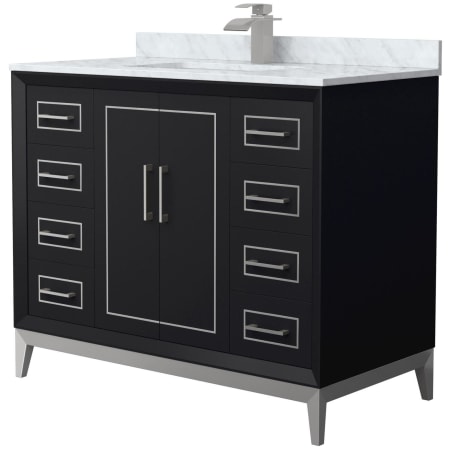 A large image of the Wyndham Collection WCH515142S-NAT-UNSMXX Black / Brushed Nickel Hardware