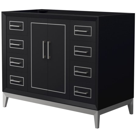 A large image of the Wyndham Collection WCH515142S-CXSXX-MXX Black / Brushed Nickel Hardware