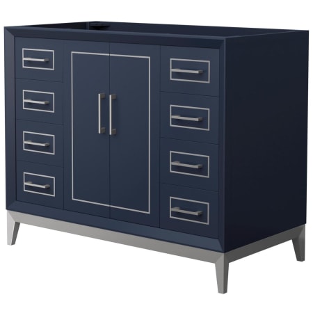 A large image of the Wyndham Collection WCH515142S-CXSXX-MXX Dark Blue / Brushed Nickel Hardware