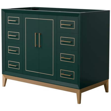 A large image of the Wyndham Collection WCH515142S-CXSXX-MXX Green / Satin Bronze Hardware