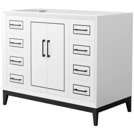 A large image of the Wyndham Collection WCH515142S-CXSXX-MXX White / Matte Black Hardware