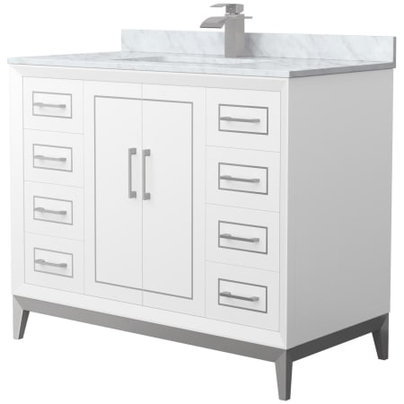 A large image of the Wyndham Collection WCH515142S-NAT-UNSMXX White / Brushed Nickel Hardware
