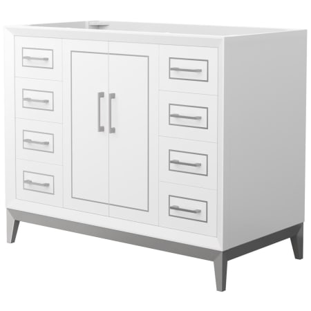 A large image of the Wyndham Collection WCH515142S-CXSXX-MXX White / Brushed Nickel Hardware