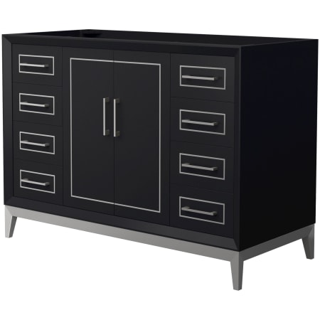 A large image of the Wyndham Collection WCH515148S-CXSXX-MXX Black / Brushed Nickel Hardware