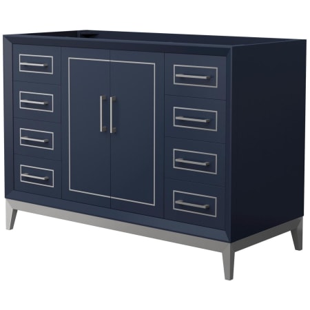 A large image of the Wyndham Collection WCH515148S-CXSXX-MXX Dark Blue / Brushed Nickel Hardware