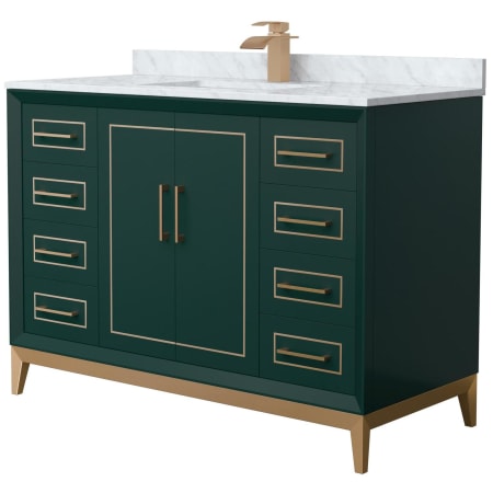 A large image of the Wyndham Collection WCH515148S-NAT-UNSMXX Green / Satin Bronze Hardware