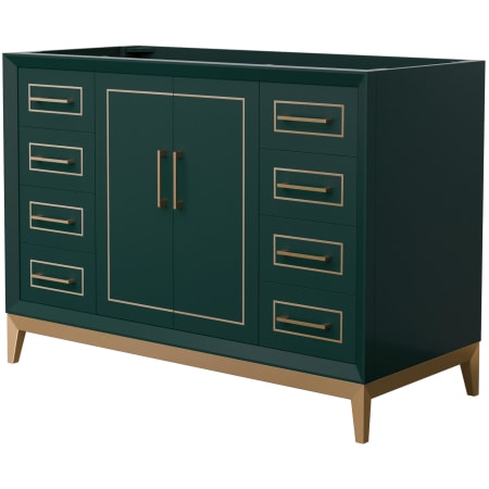 A large image of the Wyndham Collection WCH515148S-CXSXX-MXX Green / Satin Bronze Hardware