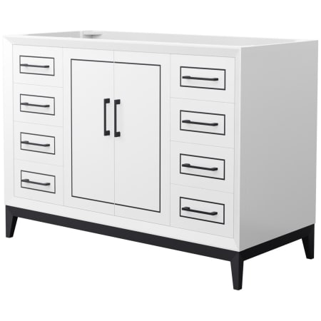 A large image of the Wyndham Collection WCH515148S-CXSXX-MXX White / Matte Black Hardware