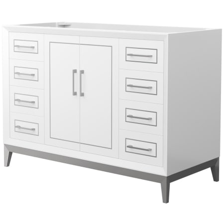 A large image of the Wyndham Collection WCH515148S-CXSXX-MXX White / Brushed Nickel Hardware