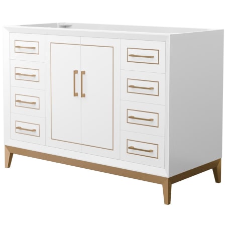 A large image of the Wyndham Collection WCH515148S-CXSXX-MXX White / Satin Bronze Hardware