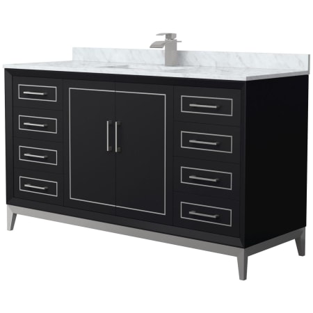 A large image of the Wyndham Collection WCH515160S-NAT-UNSMXX Black / Brushed Nickel Hardware