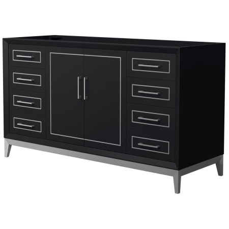 A large image of the Wyndham Collection WCH515160S-CXSXX-MXX Black / Brushed Nickel Hardware