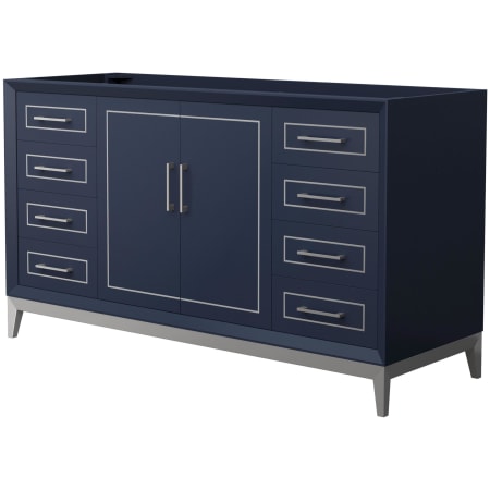 A large image of the Wyndham Collection WCH515160S-CXSXX-MXX Dark Blue / Brushed Nickel Hardware