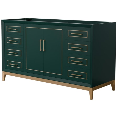 A large image of the Wyndham Collection WCH515160S-CXSXX-MXX Green / Satin Bronze Hardware