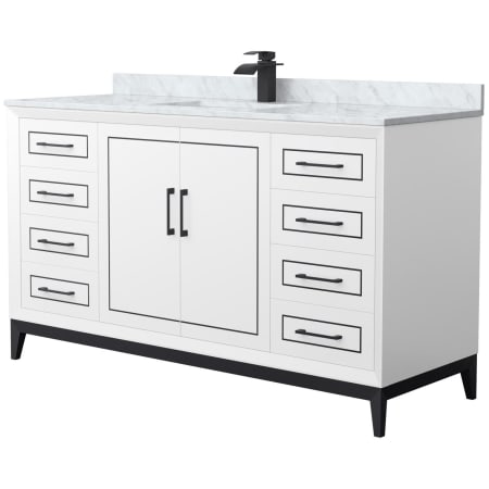 A large image of the Wyndham Collection WCH515160S-NAT-UNSMXX White / Matte Black Hardware
