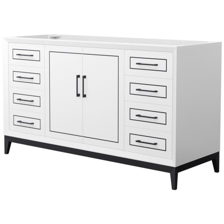 A large image of the Wyndham Collection WCH515160S-CXSXX-MXX White / Matte Black Hardware