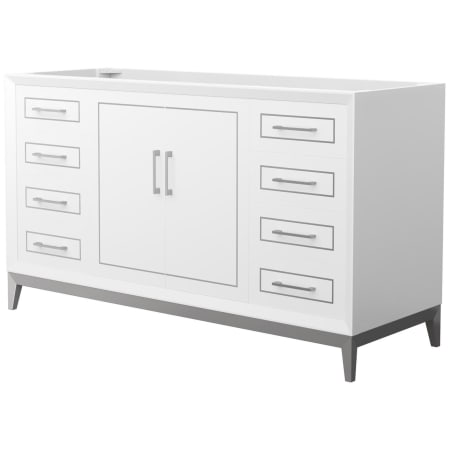 A large image of the Wyndham Collection WCH515160S-CXSXX-MXX White / Brushed Nickel Hardware