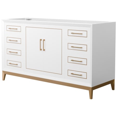 A large image of the Wyndham Collection WCH515160S-CXSXX-MXX White / Satin Bronze Hardware