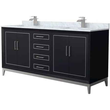 A large image of the Wyndham Collection WCH515172D-NAT-UNSMXX Black / Brushed Nickel Hardware