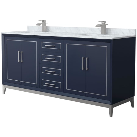 A large image of the Wyndham Collection WCH515172D-NAT-UNSMXX Dark Blue / Brushed Nickel Hardware