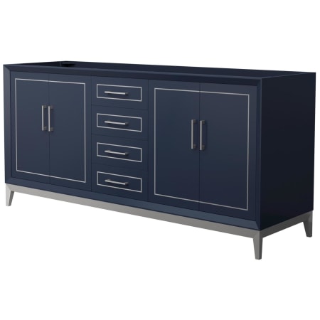 A large image of the Wyndham Collection WCH515172D-CXSXX-MXX Dark Blue / Brushed Nickel Hardware