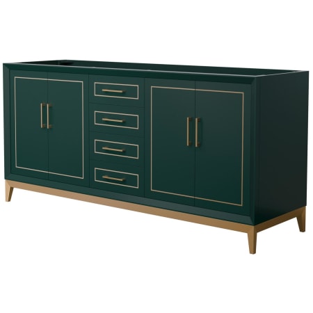 A large image of the Wyndham Collection WCH515172D-CXSXX-MXX Green / Satin Bronze Hardware