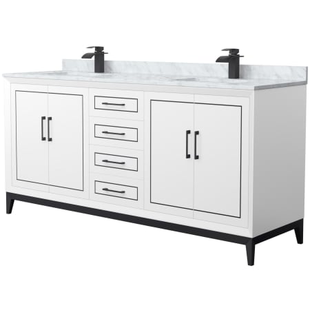 A large image of the Wyndham Collection WCH515172D-NAT-UNSMXX White / Matte Black Hardware