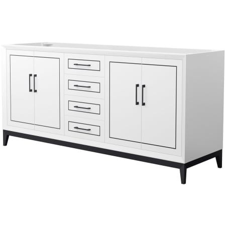 A large image of the Wyndham Collection WCH515172D-CXSXX-MXX White / Matte Black Hardware