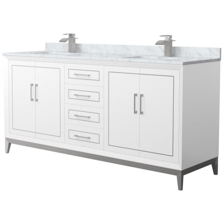 A large image of the Wyndham Collection WCH515172D-NAT-UNSMXX White / Brushed Nickel Hardware
