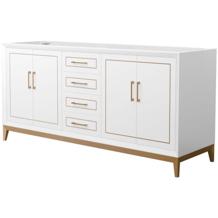 A large image of the Wyndham Collection WCH515172D-CXSXX-MXX White / Satin Bronze Hardware